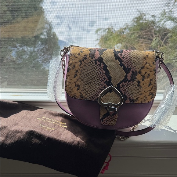 ⭐️Rare⭐️ Kate Spade Stylish Snake Print Crossbody Bag - Purple and Tan - Picture 11 of 16